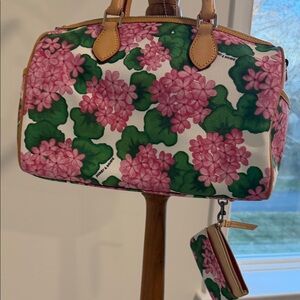 Dooney & Bourke Pink and Green Floral Satchel